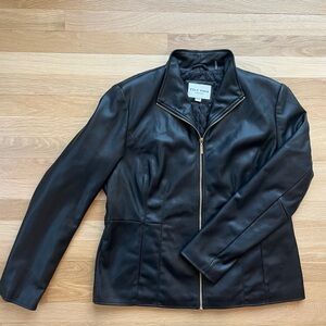 Cole Haan Women's Black Faux Leather Jacket